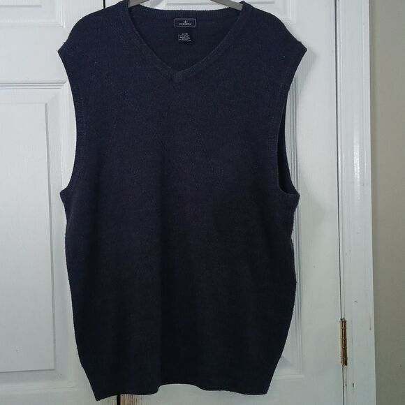Dockers navy blue  v-neck sweater vest business casual Sz XL NWOT - Picture 1 of 5